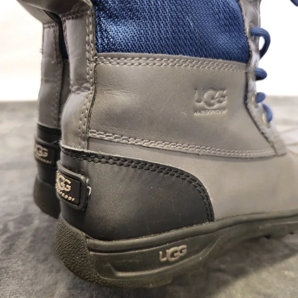 UGG Butte II Grey Gray Leather Short Snow Boots Size 4 Kid Youth = Women US 6